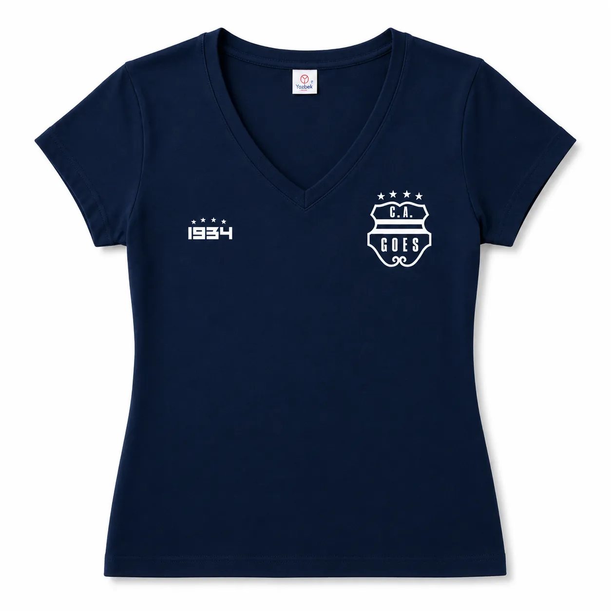 remera dama cuello v estampada